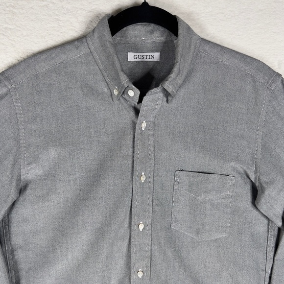 Gustin Japan Charcoal Oxford Button Down Shirt Men's Medium Long Sleeve Preppy - Picture 2 of 12